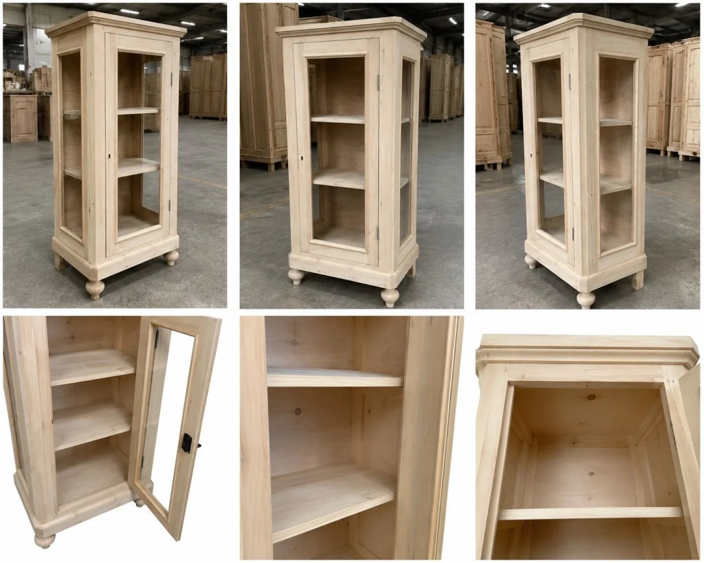Vetrina 1 anta in legno grezzo l.60 p.40 h.131 (1102) - Mobili 2G