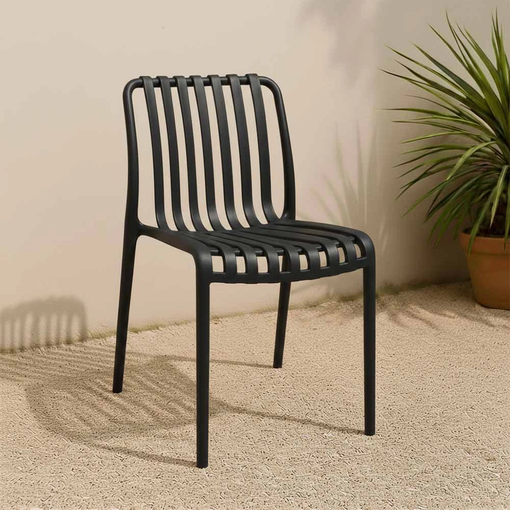 Sedia da esterno Iside in plastica resistente, modello comfort premium nera x4