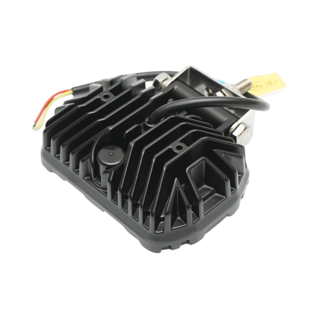 Proiettore LED rettangolare con DRL 9-36V, 28W bianco-giallo, corpo in alluminio 112x75x45mm IP68 Breckner Germany