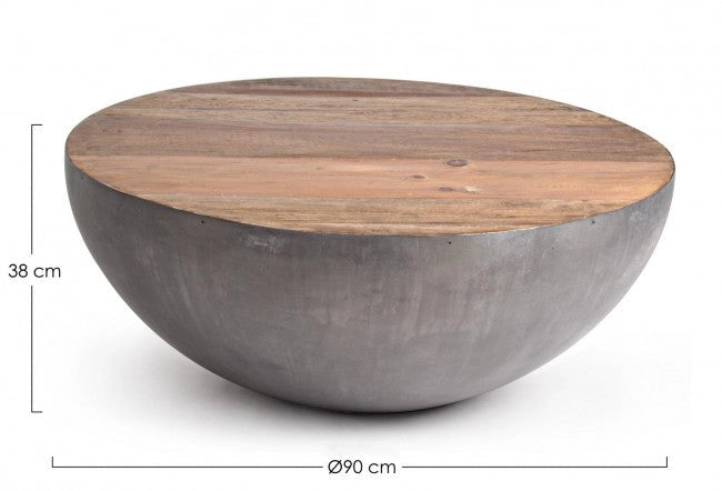 Tavolino Lancaster Grigio D90 in Legno Riciclato