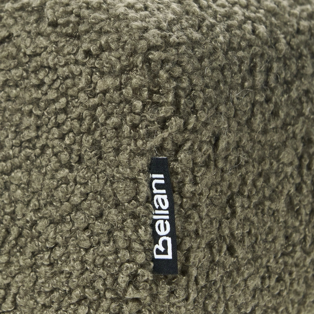 Panca Boucle Verde e marrone scuro con gambe in legno imbottite Panca per corridoio e panca da letto