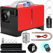 Verdunatore di aria per veicoli Diesel 12V 8KW stufa a parete Diesel colore rosso cassa in alluminio riscaldamento Diesel comando a distanza e schermo LCD per cabina