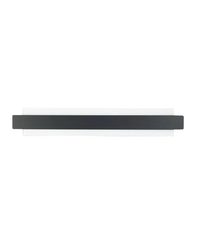 Regolo Lampada da Parete LED Integrato 21W 2150lm 3000K Metallo e Vetro Colore Nero Design Moderno Dimmerabile a Taglio di Fase IP20 Classe 1