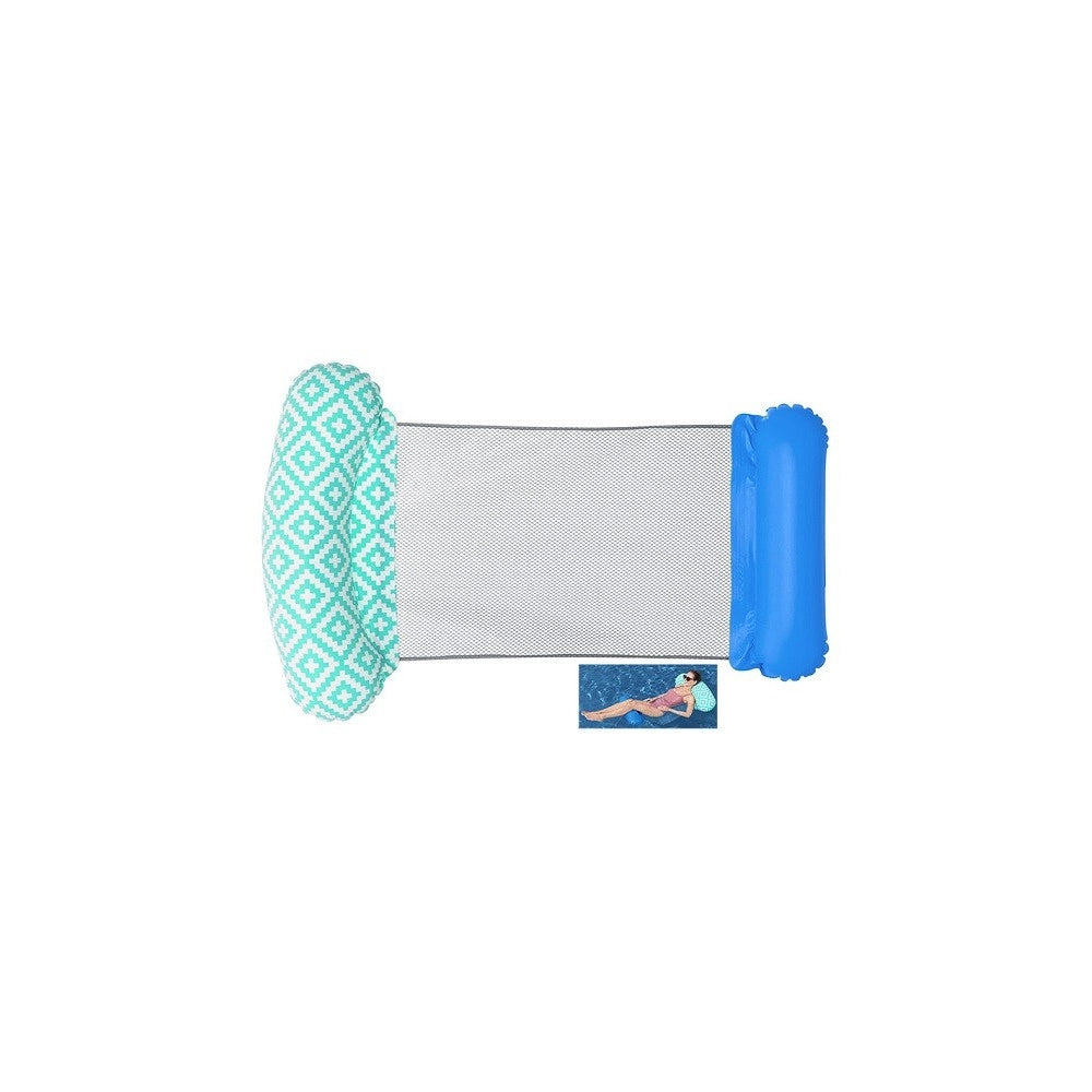 Trade Shop - Materassino Luxury Con Rete Gonfiabile 145 X 87 Cm Per Piscina Mare Estate 43555 -