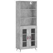 Credenza | Madia | Buffet da pranzo | Armadio da pranzo Grigio Cemento 69,5x34x180 cm in Legno Multistrato