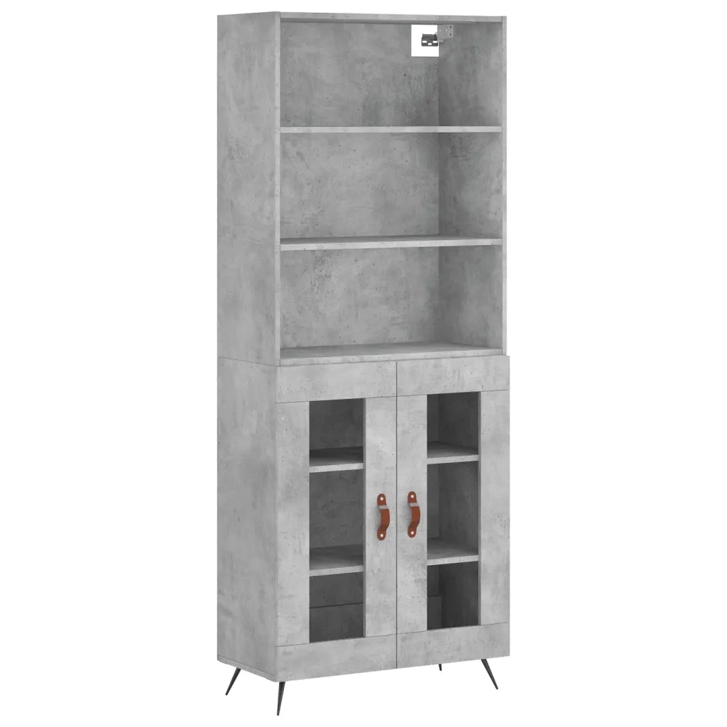Credenza | Madia | Buffet da pranzo | Armadio da pranzo Grigio Cemento 69,5x34x180 cm in Legno Multistrato