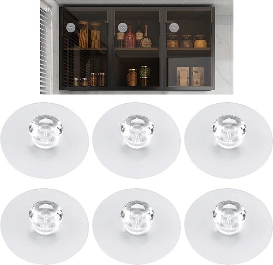 Set di 6 Viti Autoadesive per Finestre - Forma Cristallina - Senza Forare - Per Finestre, Armadi, Cucina - Viti Decorative