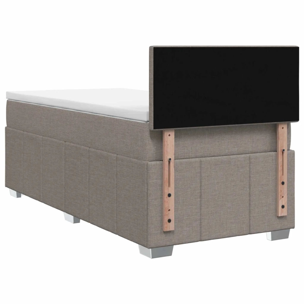Letto box spring con materasso Tortora 100 x 200 cm Tessuto 3451147