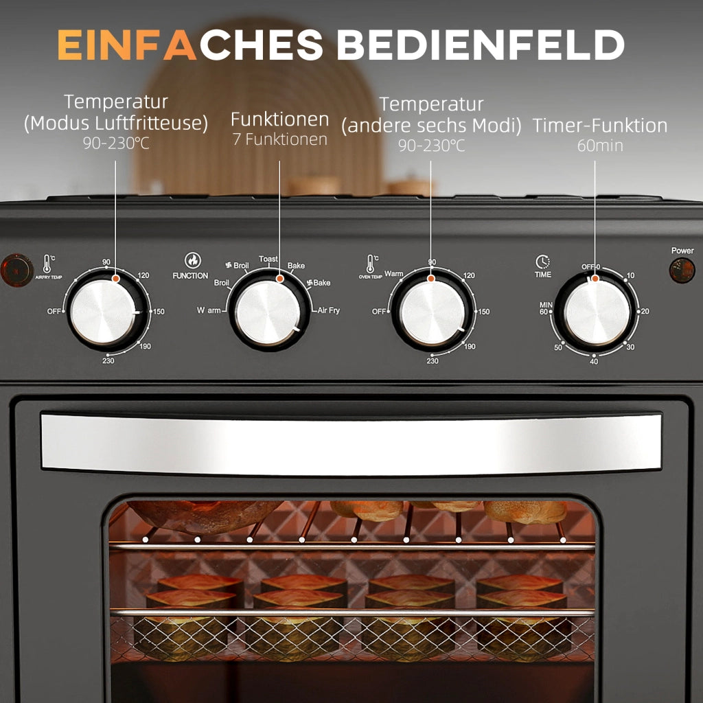 Forno a convezione ¨C zephmum ¨C 90-230¡ã C, 7 programmi, accessori, nero