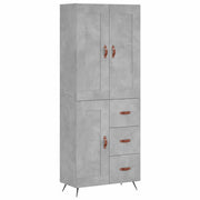 Credenza | Madia | Buffet da pranzo | Armadio da pranzo Grigio Cemento 69,5x34x180 cm in Legno Multistrato