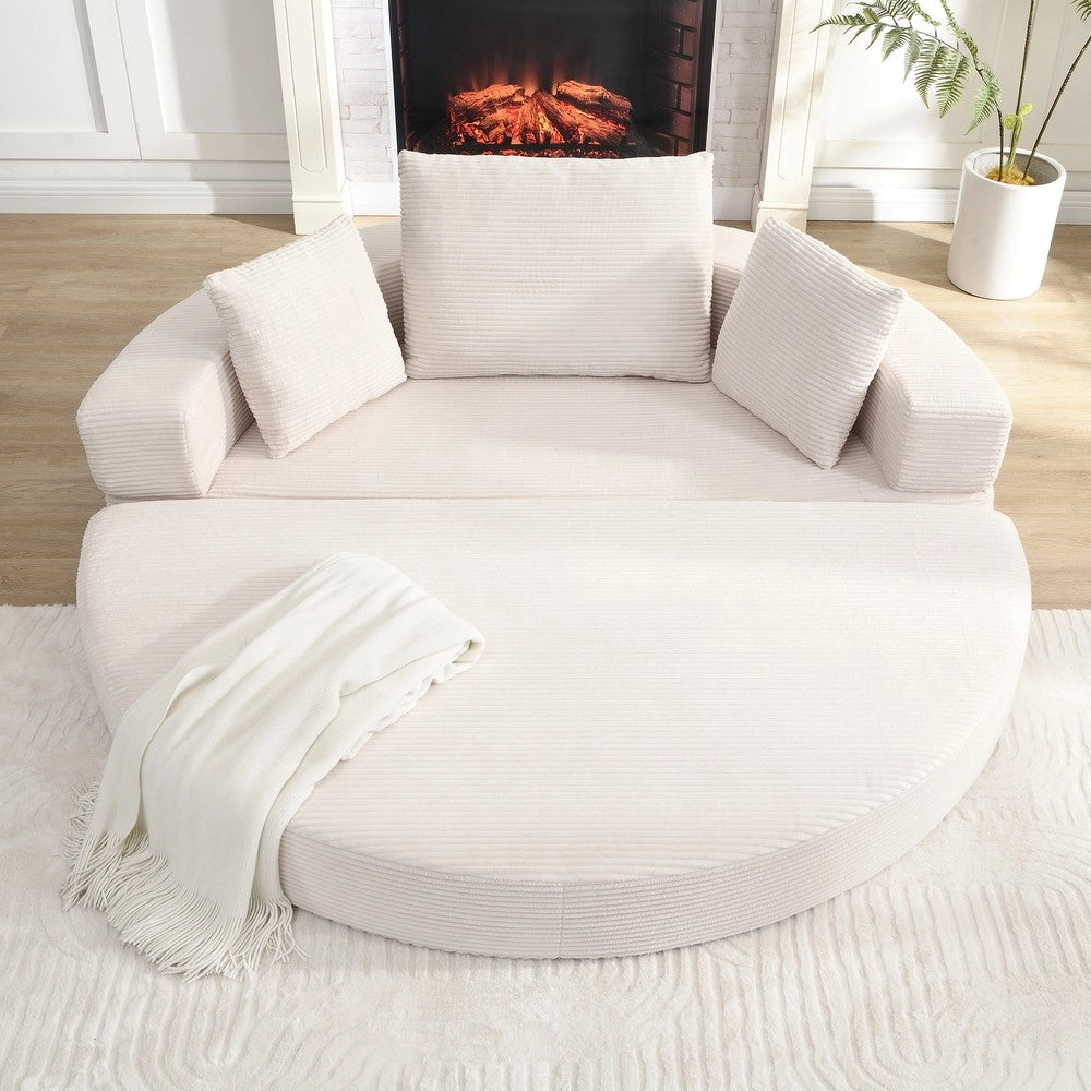 Divano letto modulare ¨C Minimal ¨C Corda beige 173x176 cm con cuscino