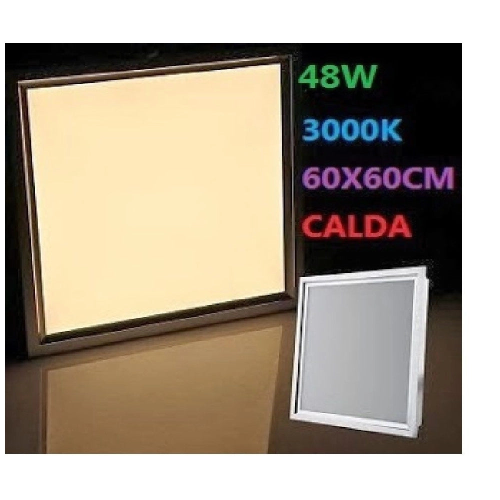 Trade Shop - Lampada Led Pannello Quadrato 48w Incasso 220v Freddo Bianco Calda 60x60cm -