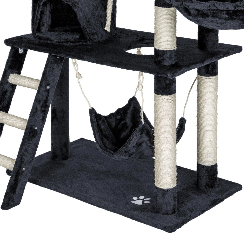 Tiragraffi albero per gatti cuccia per gatti giocattolo animale di peluche grigio scuro 141 cm 08_0000512