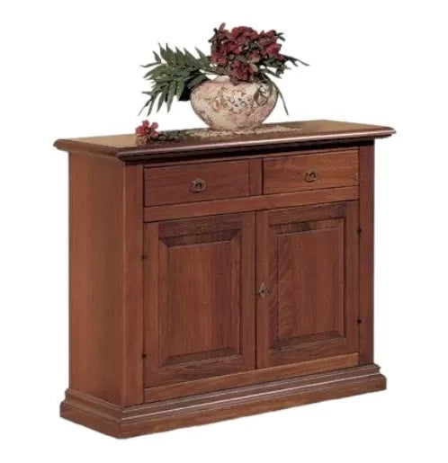 Madia credenza arte povera 2 porte massello tinta noce 109x47x97 - Mobili 2G