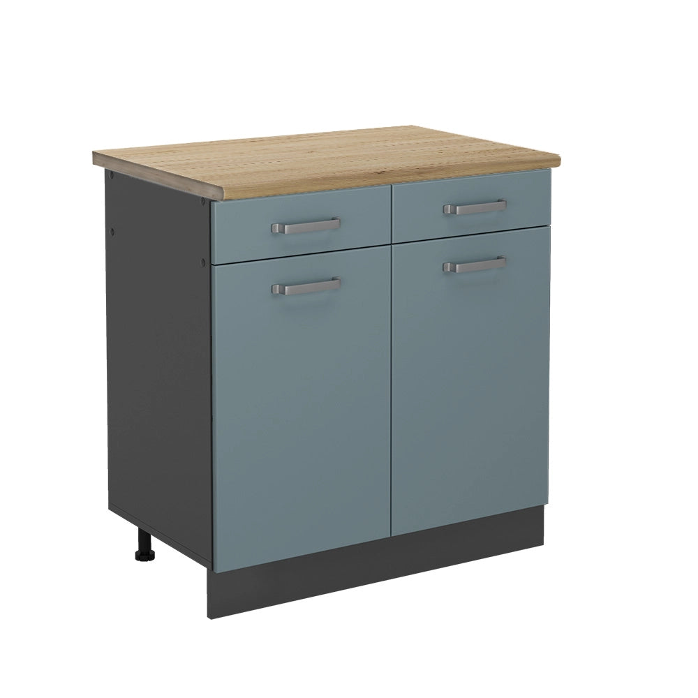 Vicco Mobiletto base per cucina Grigio-blu 80 cm , PL Rovere