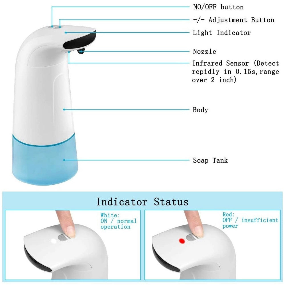 Trade Shop - Dispenser Erogatore Dosatore Sapone Automatico Infrarossi Con Fotocellula 280ml -