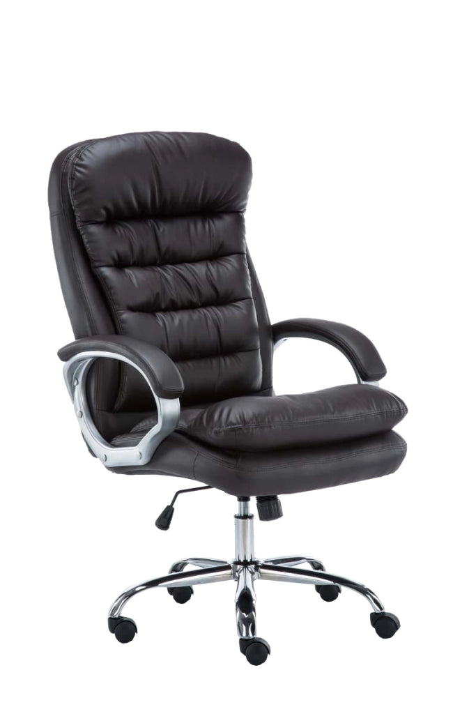 Sedia ufficio XXL Vancouver in similpelle marrone