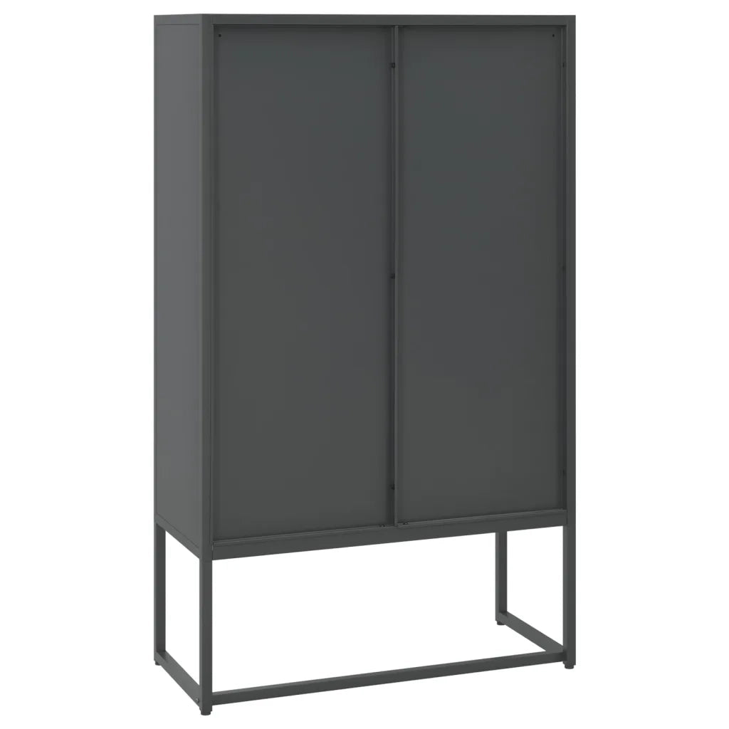 Credenza Alta Antracite 80x35x135 cm in Acciaio 335879