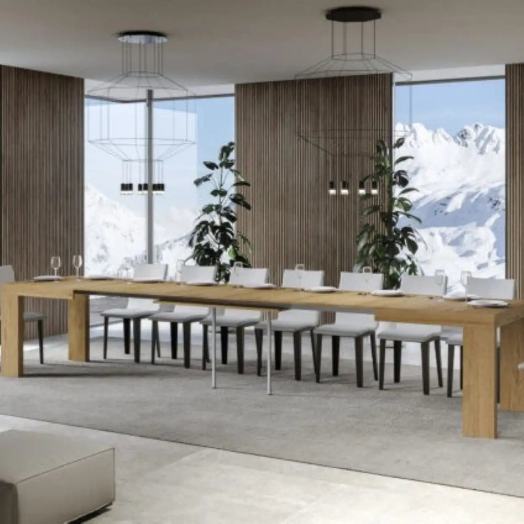 Tavolo allungabile 130/390x90 cm Roxell colore quercia natura