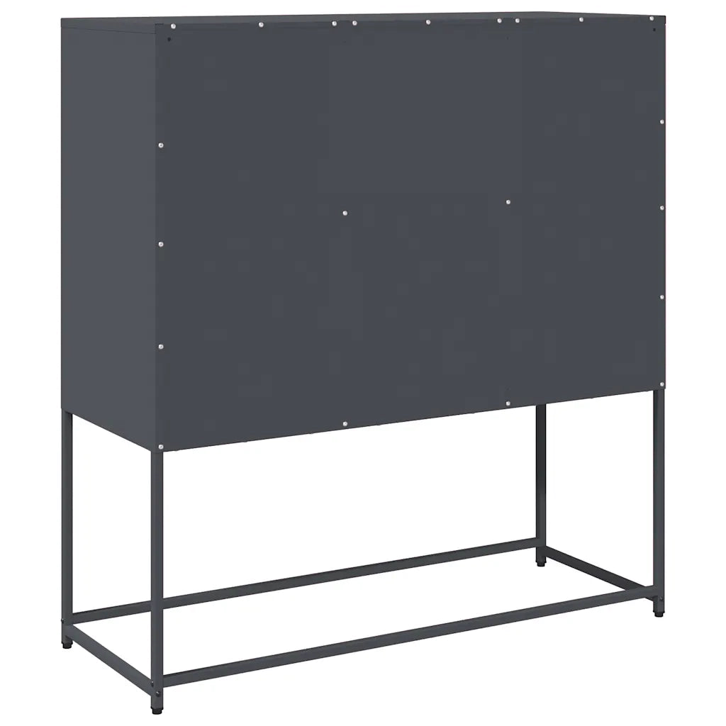 Credenza Antracite 100,5x39x107 cm in Acciaio Laminato a Freddo 853406