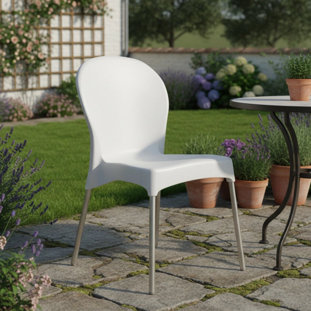 Linder, Sedia da Esterno una Sedia Made in Italy, Bianco