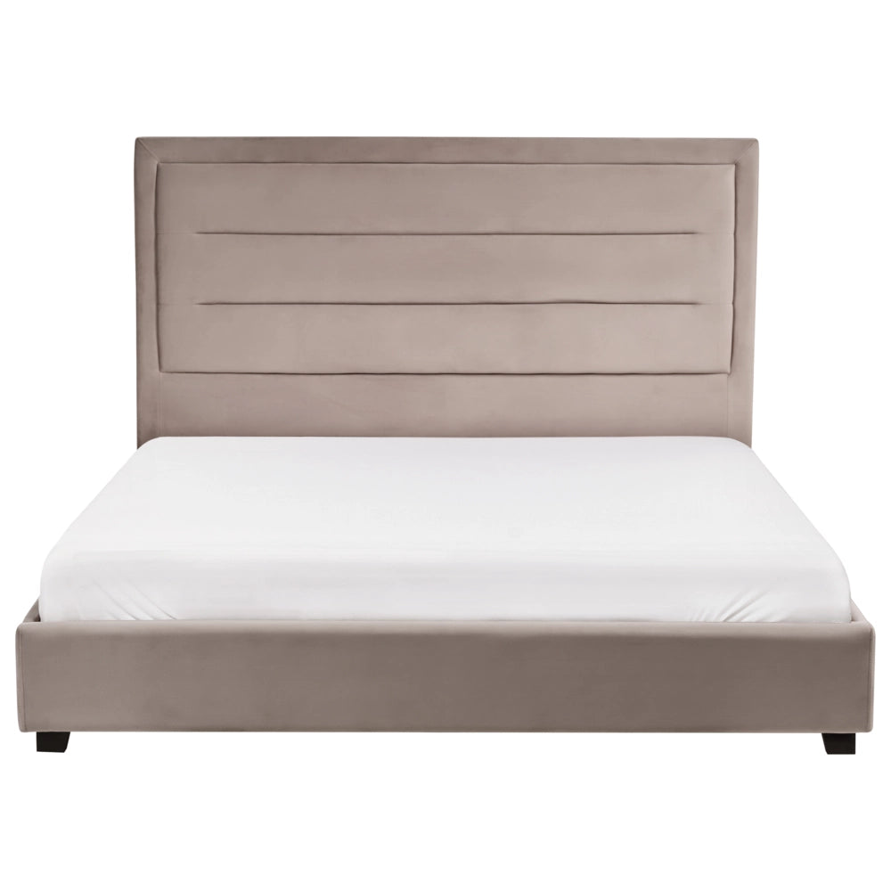 Letto matrimoniale in velluto grigio scuro 160 x 200 cm con testiera imbottita stile moderno