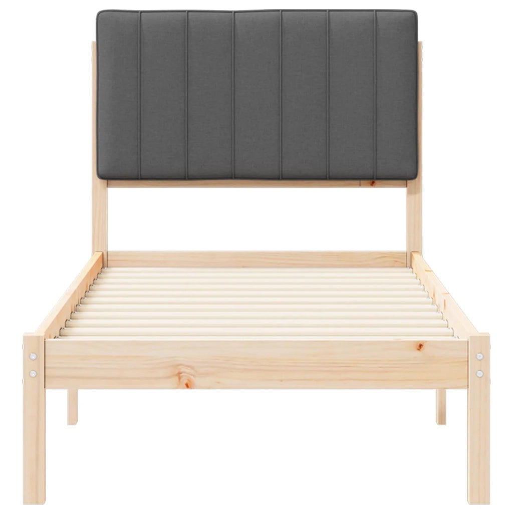 Letto con Testiera Rivestita Grigio scuro 80 x 200 cm 878080