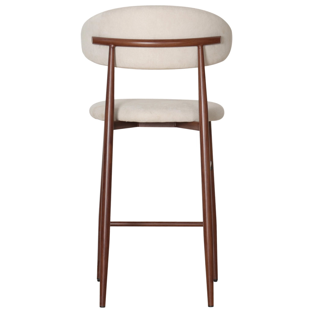 Set di 2 sgabelli da bar in metallo beige e legno scuro SIMON