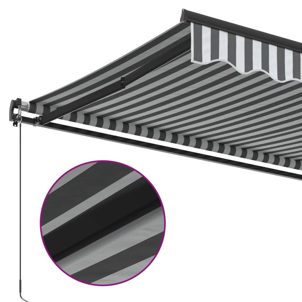 vidaXL Tenda da Sole Retrattile Manuale Antracite e Bianco 500x350 cm