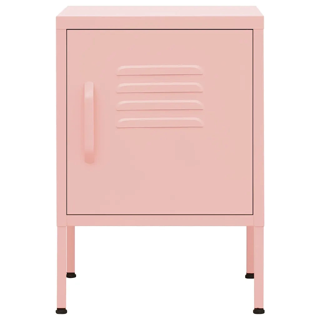 Set di 2 Comodini | Armadio da Notte | Mobiletto da notte Rosa 35x35x51 cm in Acciaio