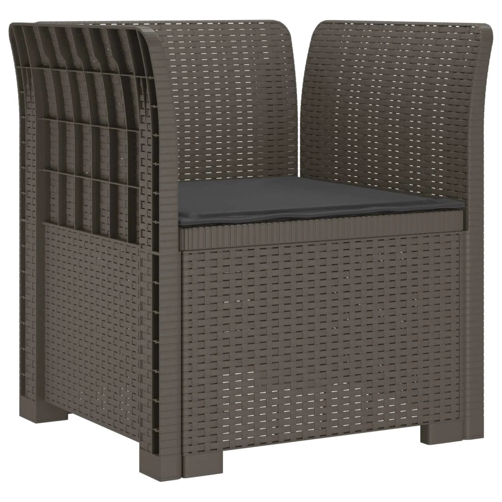 Sedia da giardino-Poltrona a 1 Posto con Cuscino Aspetto Rattan PP Grigio Chiaro 696330