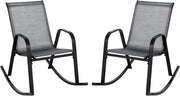 Sedie a Dondolo da Giardino 2 Pezzi, Dondoli da Esterno Ergonomici in Textilene Traspirante e Movimento Dolce, Sedie Dondolo da Balcone Terrazzo Giardino, Portata 150 kg (Grigio)