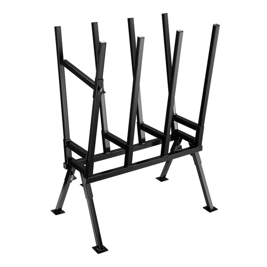 Cavalletto taglialegna per motosega, struttura tubolare, 4 supporti max 400 kg