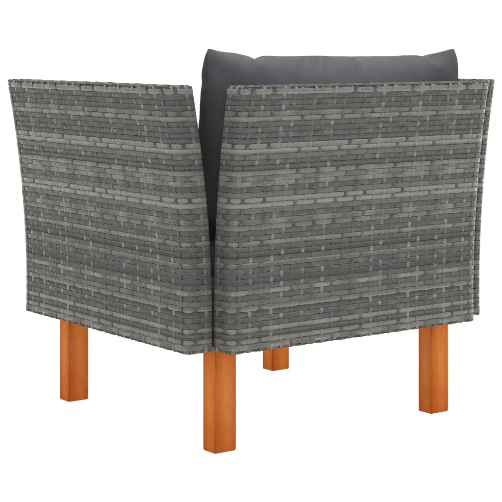 Divano da Giardino in Polyrattan e Massello di Eucalipto cod mxl 70676