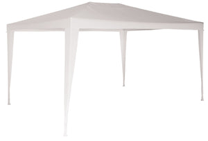 Gazebo da Giardino 3x4m in Metallo Copertura in Plastica Morel Parasole Bianco