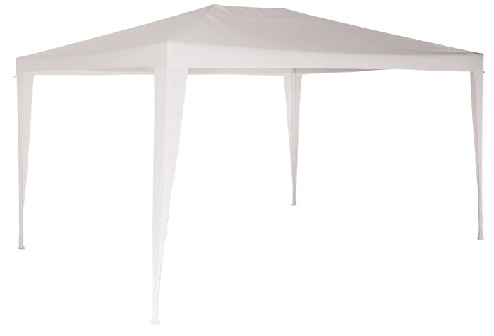 Gazebo da Giardino 3x4m in Metallo Copertura in Plastica Morel Parasole Bianco