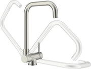 Cranio per cucina pieghevole per finestra, 180° pieghevole, alta pressione, per cucina sotto finestra, miscelatore in acciaio inossidabile lucidato, miscelatore a un giro 360° per vasca da bagno.