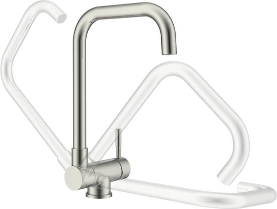 Cranio per cucina pieghevole per finestra, 180° pieghevole, alta pressione, per cucina sotto finestra, miscelatore in acciaio inossidabile lucidato, miscelatore a un giro 360° per vasca da bagno.