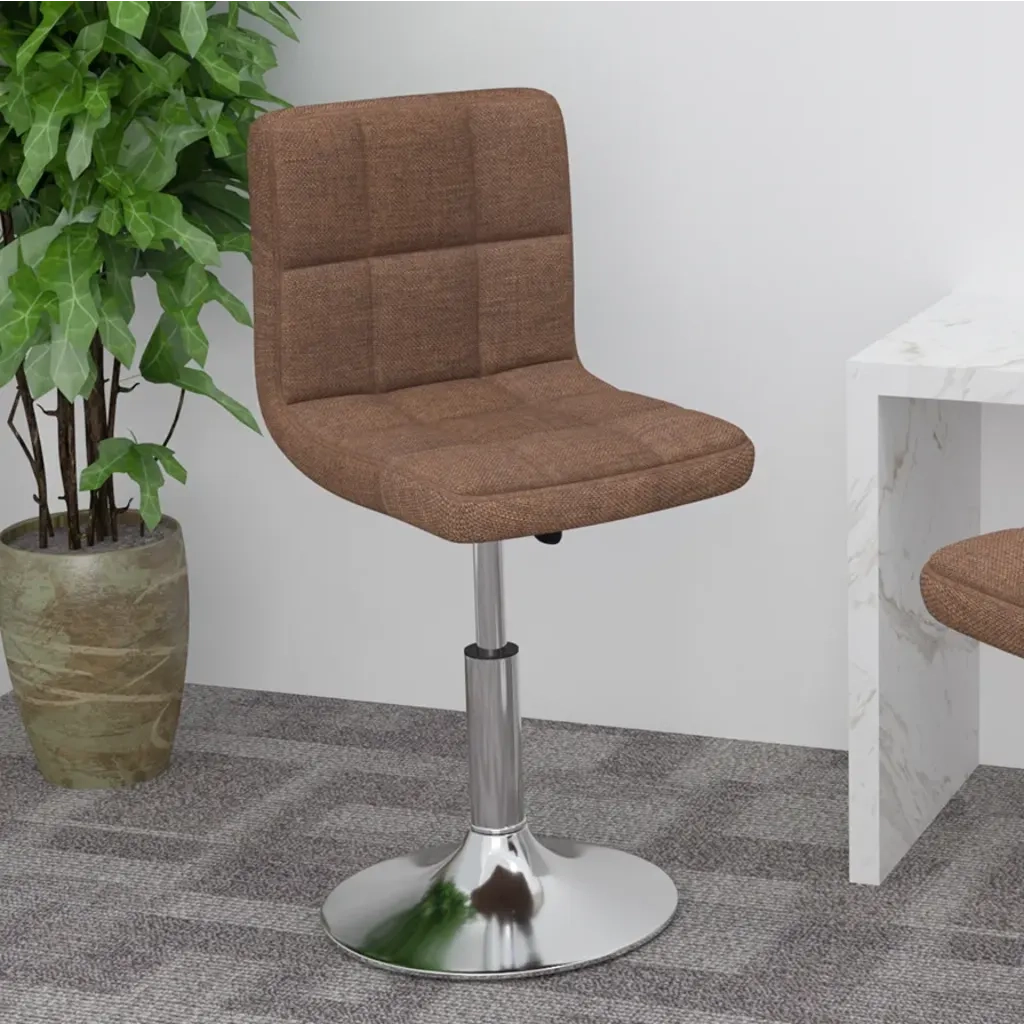 Sgabello da Bar Girevole Marrone in Tessuto cod mxl 70640