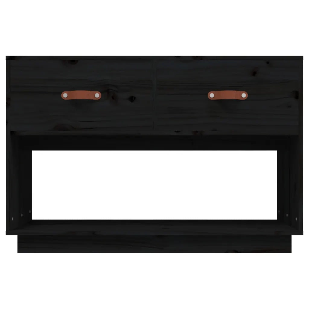 Mobile Porta TV Nero 90x40x60 cm in Legno Massello di Pino 821526