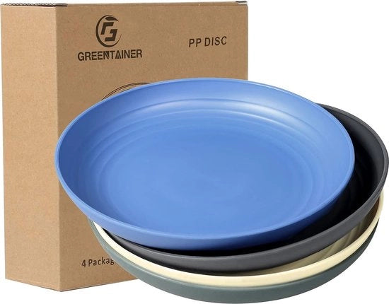 Set di 4 piatti da 19,8 cm, piatti da tavola biodegradabili, salutari e indeformabili per bambini e adulti, piatti da pranzo leggeri e BPA liberi, sicuri per il microonde e lavastoviglie