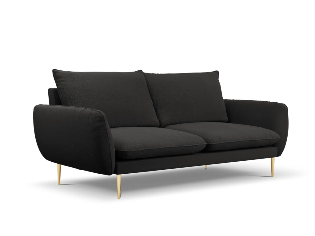 Cosmopolitan Design - Divano "Vienna" 3 posti in bouclé nero 