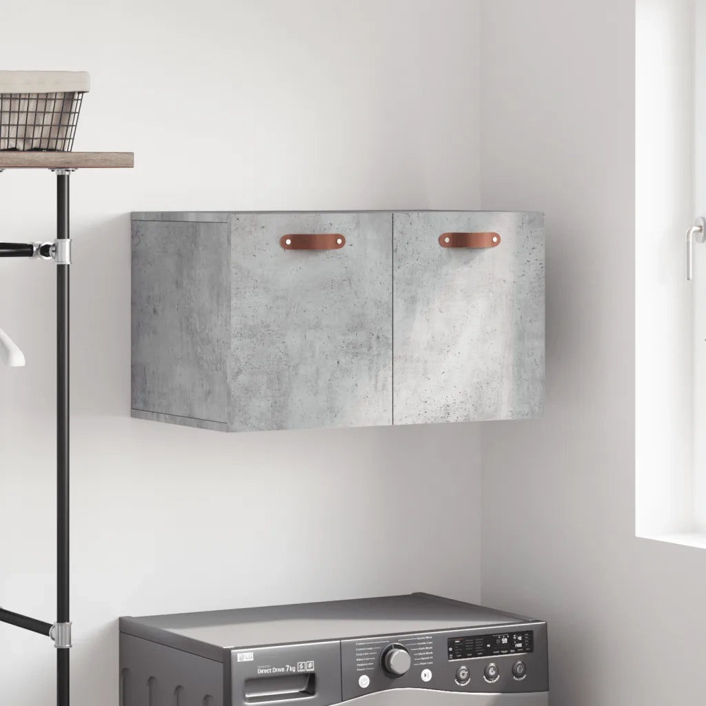 Armadietto a Muro | Mobile a Parete Grigio Cemento 60x36,5x35 cm Legno Multistrato