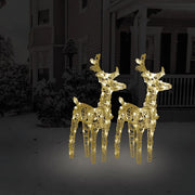 Renne di Natale 2 pz Bianco Caldo 80 LED in Acrilico cod mxl 44160