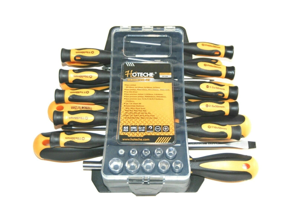 KIT SET 44 PEZZI TORX ESAGONALI CACCIAVITI PUNTE INSERTI BUSSOLA PH A.241344