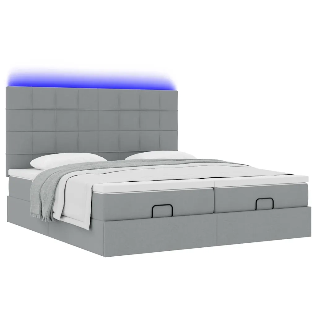 Struttura Letto Pouf con Materassi 160x200 cm in Tessuto 3314534