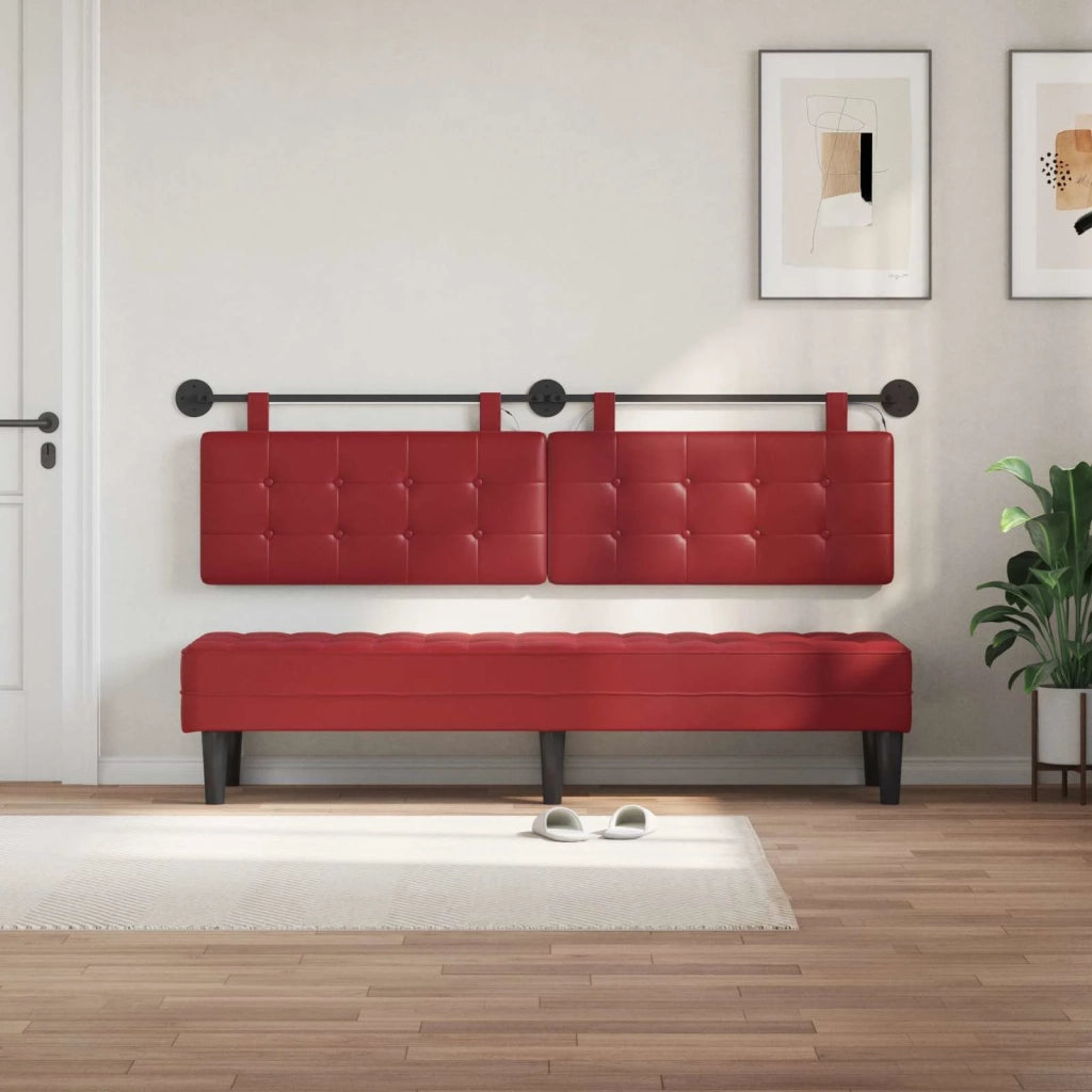 Testiera sospesa Con luce LED Rosso Vino Similpelle