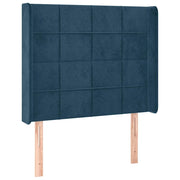 Testiera | Testata ad Orecchio Blu Scuro 83x16x118/128 cm in Velluto