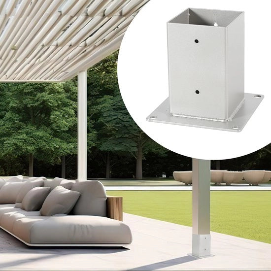 Pacchetto da 4 di Supporti per Parete - Dimensioni interne 90 x 90 mm - Base quadrata - Altezza 15 cm - Supporti per parete in alluminio
