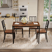 Set tavolo da pranzo con 4 sedie, noce, 110 x 60 cm